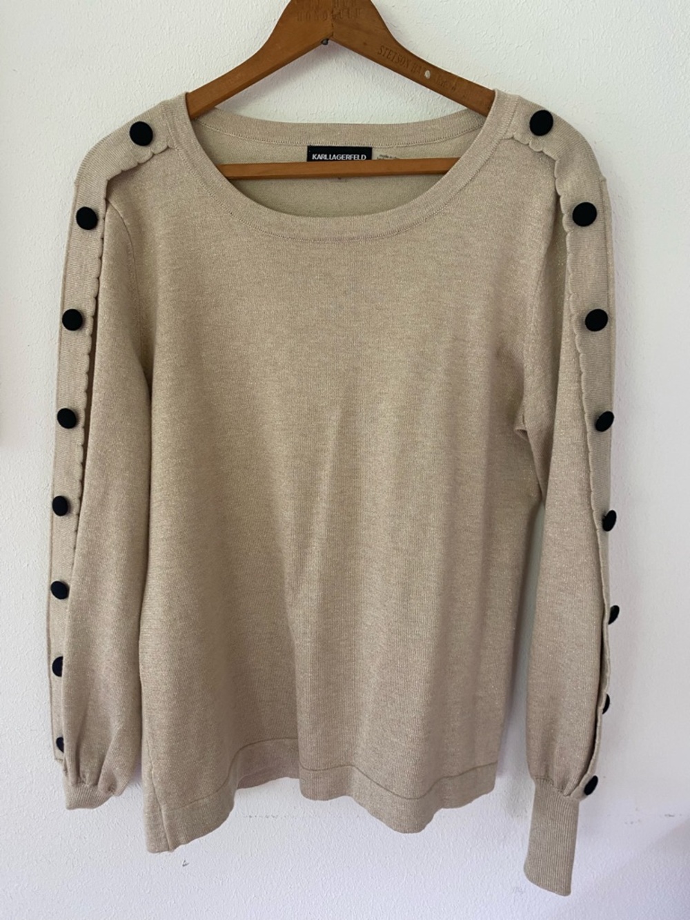 Karl Lagerfeld Beige Sweater with Black Label